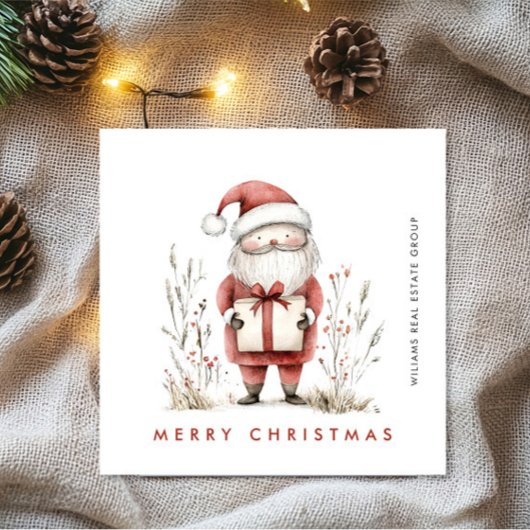 Grappige Minimal Santa Claus Christmas Corporate Feestdagenkaart