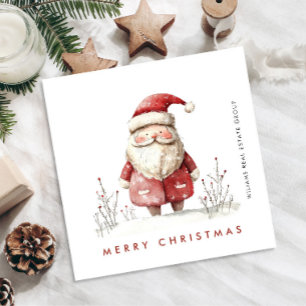 Grappige Minimal Santa Claus Christmas Corporate Feestdagenkaart