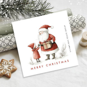 Grappige Minimal Santa Claus Christmas Corporate Feestdagenkaart