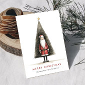 Grappige Minimal Santa Claus Christmas Corporate Feestdagenkaart