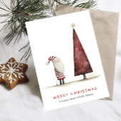 Grappige Minimal Santa Claus Christmas Corporate Feestdagenkaart