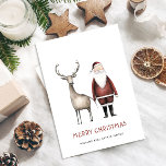 Grappige Minimal Santa Claus Christmas Corporate Feestdagenkaart<br><div class="desc">Verrassend en vreugde voor je naaste en maak de viering onvergeeflijk. Voor verdere aanpassing,  te klikken gelieve de "pas verder"verbinding aan en ons ontwerphulpmiddel te gebruiken om deze sjabloon te wijzigen.</div>