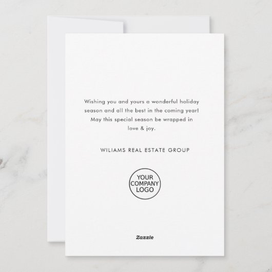 Grappige Minimal Santa Claus Christmas Corporate Feestdagenkaart (Achterkant)