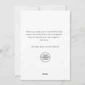 Grappige Minimal Santa Claus Christmas Corporate Feestdagenkaart (Achterkant)