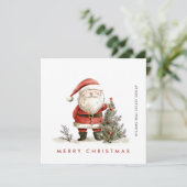 Grappige Minimal Santa Claus Christmas Corporate Feestdagenkaart (Staand voorkant)