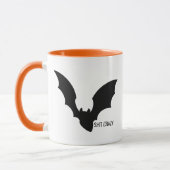 Grappige Minimale Halloween Zwarte Vleermuis Gek Mok (Links)