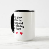 Grappige minimale zwart-wit elegante typografie mok (Voorkant links)