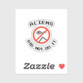 Grappige minimalistische aliens deden het niet sticker (Vel)