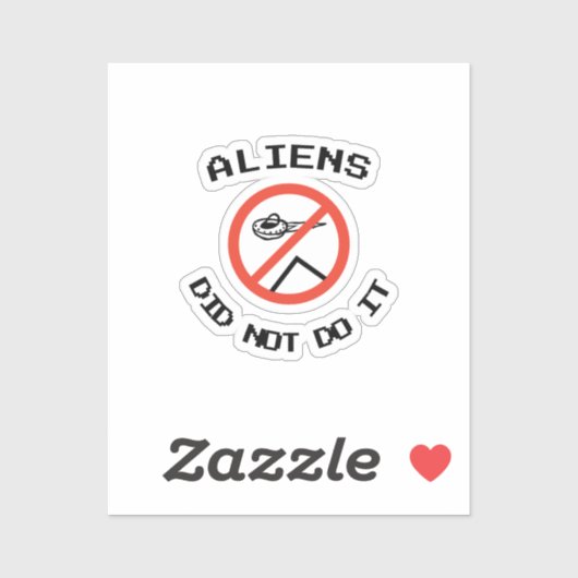 Grappige minimalistische aliens deden het niet sticker (Vel)