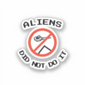 Grappige minimalistische aliens deden het niet sticker (Voorkant)