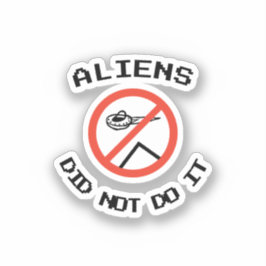 Grappige minimalistische aliens deden het niet sticker