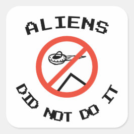 Grappige minimalistische aliens deden het niet vierkante sticker