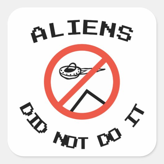 Grappige minimalistische aliens deden het niet vierkante sticker (Voorkant)