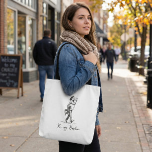 Grappige minimalistische eenvoudige doe het zelf tote bag