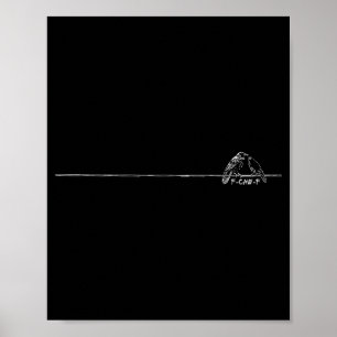 Grappige Minimalistische F-caw-f Gotische Raaf Don Poster