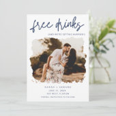 Grappige minimalistische foto bruiloft Save the Da Save The Date (Staand voorkant)