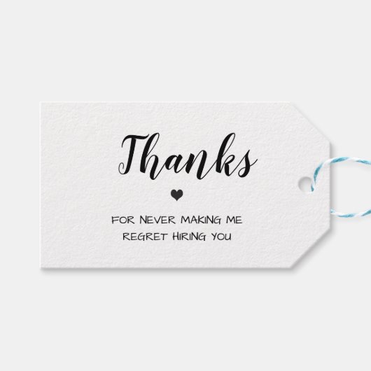 Grappige minimalistische harten medewerker waarder cadeaulabel (Voorkant (Horizontaal))