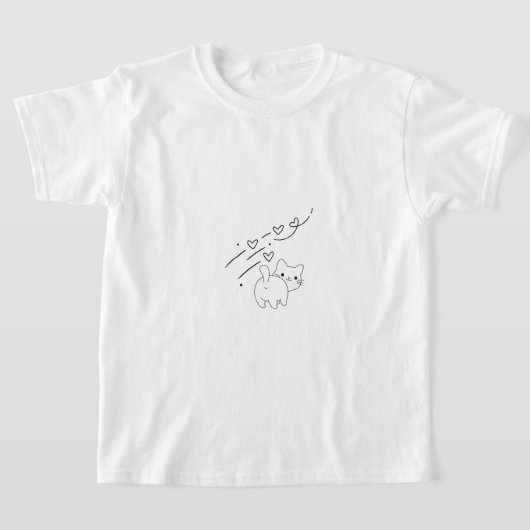 Grappige Minimalistische Kat Kinderen T-shirt (Laagn)