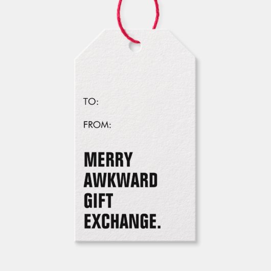 Grappige minimalistische Merry Awkward Gift Exchan Cadeaulabel (Voorkant)