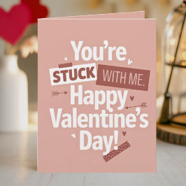 Grappige Minimalistische Retro Pop Valentijnsdag Kaart