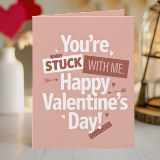Grappige Minimalistische Retro Pop Valentijnsdag Kaart