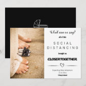 Grappige minimalistische social distancing zwanger aankondiging (Voorkant / Achterkant)