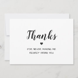 grappige, minimalistische waardering van werknemer bedankkaart