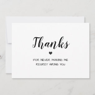 grappige, minimalistische waardering van werknemer bedankkaart