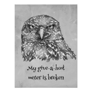 Grappige minimalistische Waterverf print kunst uil Perfect Poster