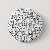 Grappige Minimalistische Zwarte Witte Kat Lijn Kun Ronde Button 5,7 Cm (Voorkant)
