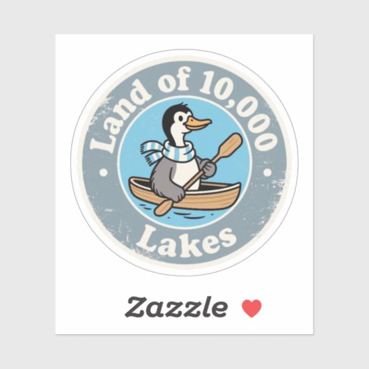 Grappige  Minnesota Loon Bird Kano Retro Sticker (Vel)