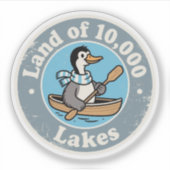 Grappige  Minnesota Loon Bird Kano Retro Sticker (Voorkant)