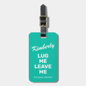 Grappige Mintgroene Bagage Label Me (Voorkant verticaal)