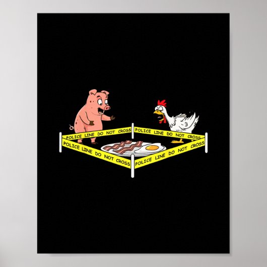 Grappige Misdaad Scene Con Ei Varken Kip Eten Dank Poster (Voorkant)