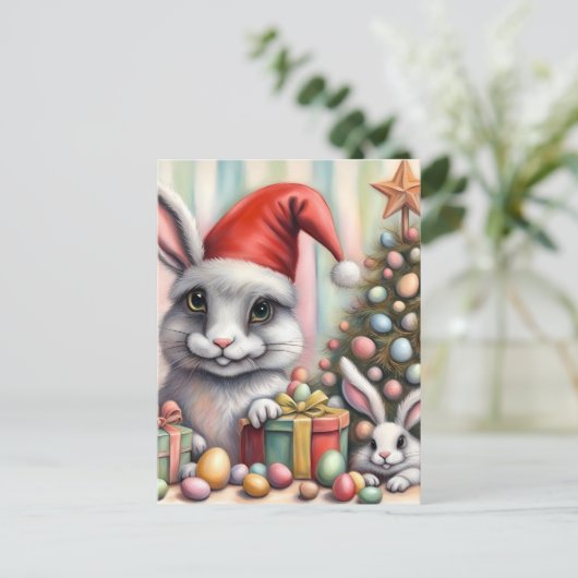 Grappige Misfit Pasen Kerstkonijnen Briefkaart (Staand voorkant)