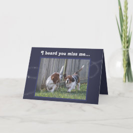 Grappige "Missing You" Kaart met Schattigee Basset