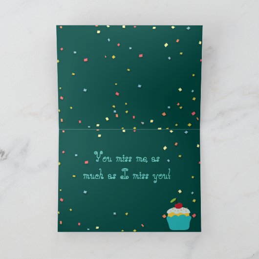 Grappige "Missing You" Kaart met Schattigee Basset (Binnen)