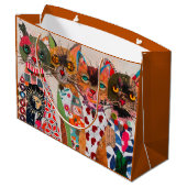 Grappige Mixed Media Cat Groot Cadeauzakje (Achterkant Gekanteld)