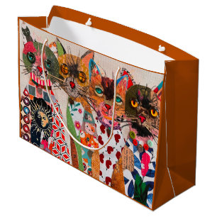Grappige Mixed Media Cat Groot Cadeauzakje