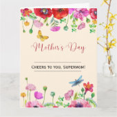 Grappige Moan & Wine Moederdagkaart Kaart (Gele Bloem)