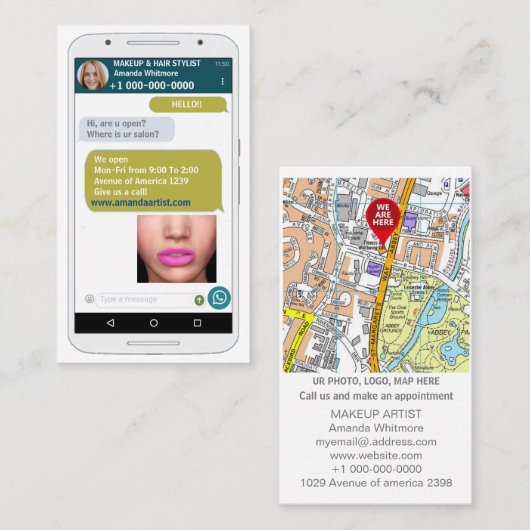 grappige mobiele fotokaart business car visitekaartje (Voorkant / Achterkant)