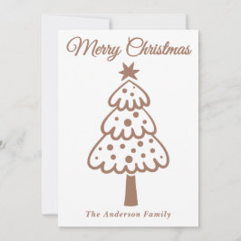 Grappige Mocha Mousse Hand getrokken kerstboom Feestdagenkaart