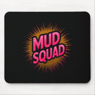 Grappige modder squad obstacle run modderige zuste muismat