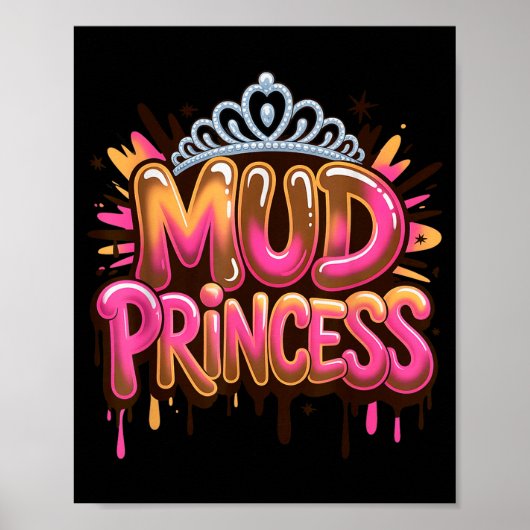 Grappige modderprinses run squad modderige zusters poster (Voorkant)