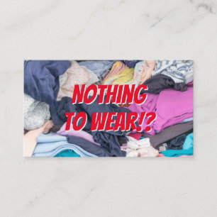Grappige modeadviseur en grappige outfit closet visitekaartje