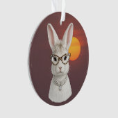Grappige Modekonijn met Luipaardbril Ornament (voorkant)