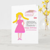 Grappige modepop, de verjaardagskaart van Meisjes Kaart (Gele Bloem)