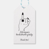 Grappige Moderne Bachelorette Party Bruid Ring Vin Cadeaulabel (Voorkant)