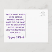 Grappige, moderne bier thema save date ansichtkaar aankondigingskaart (Achterkant)