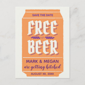 Grappige, moderne bier-thema save the date  aankondigingskaart